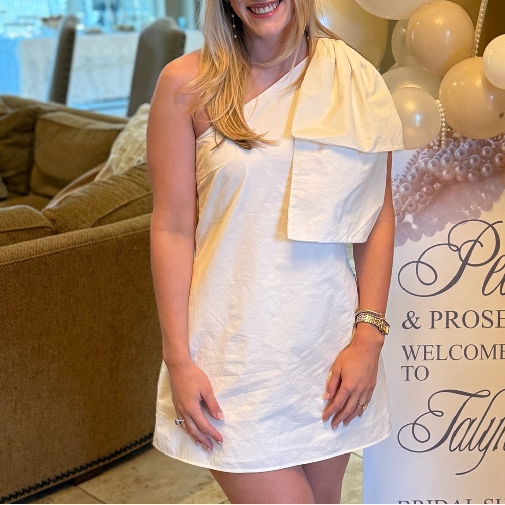 Showpo One Shoulder Dress in Cream